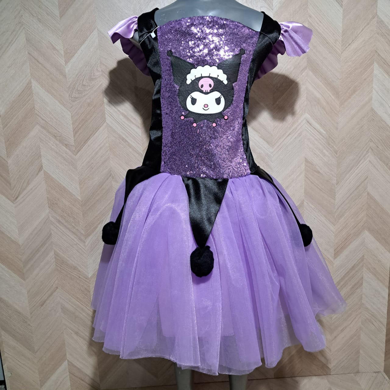 Niña Vestuarios Infantiles Vestido Gala Kuromi Lila