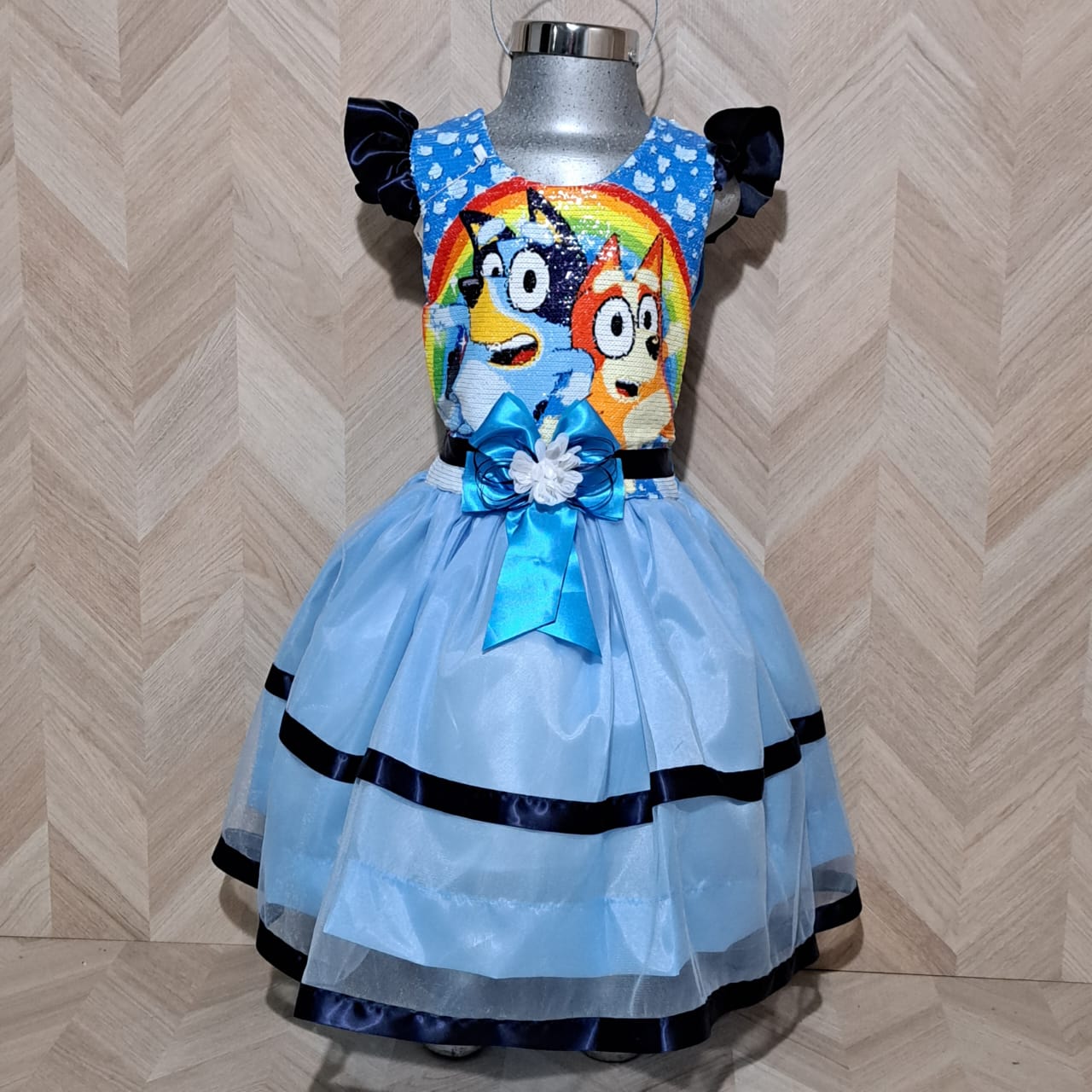 Niña Vestuarios Infantiles Vestido Blvey Azul