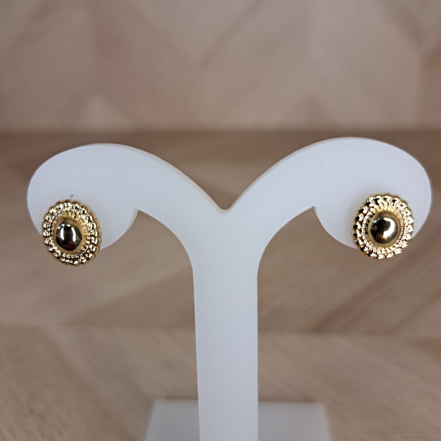 Joyeria Nice Aretes Dorado Gota Piedra