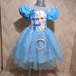 Cenicienta Vestido Frozen Azul Brillo Tul