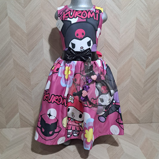 Niña Vestuarios Infantiles Vestido Kuromi Rosa