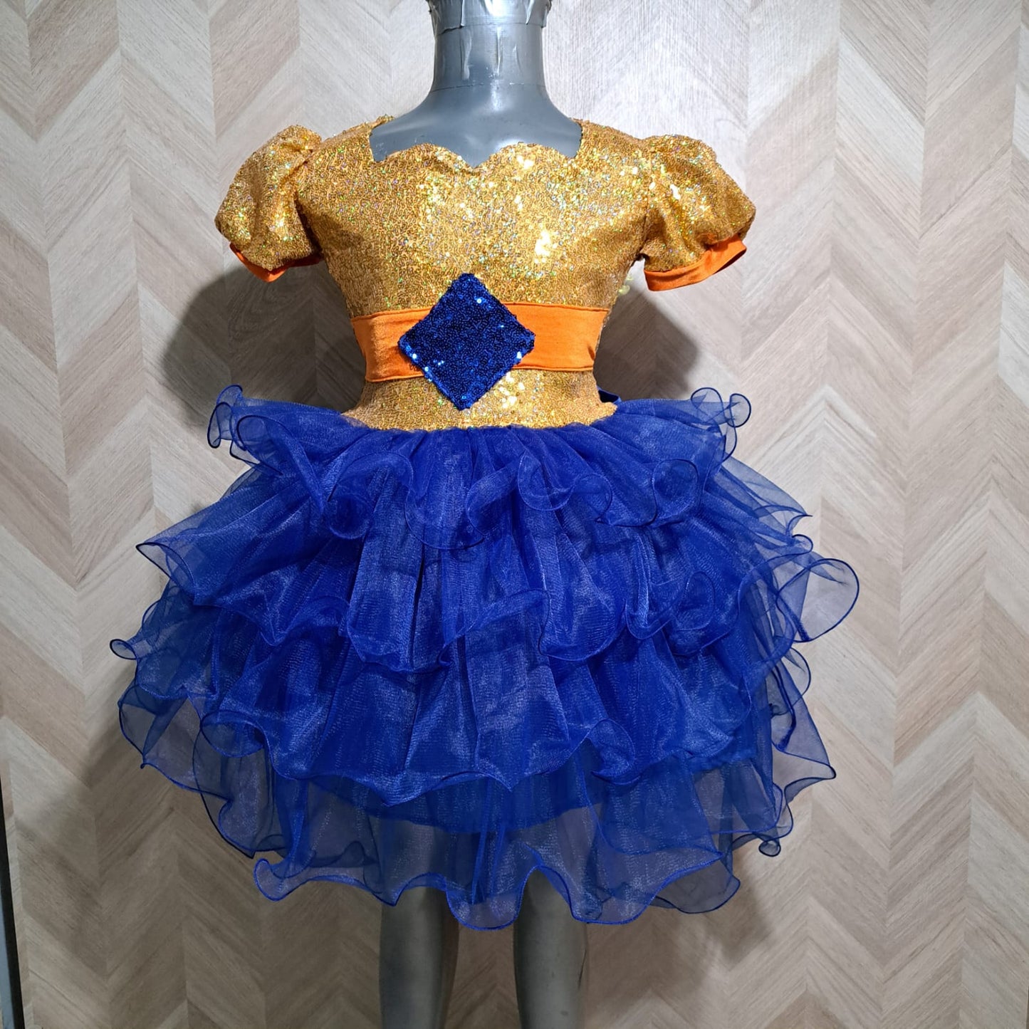 Cenicienta Vestidos Bely Princesa Dorado Azul