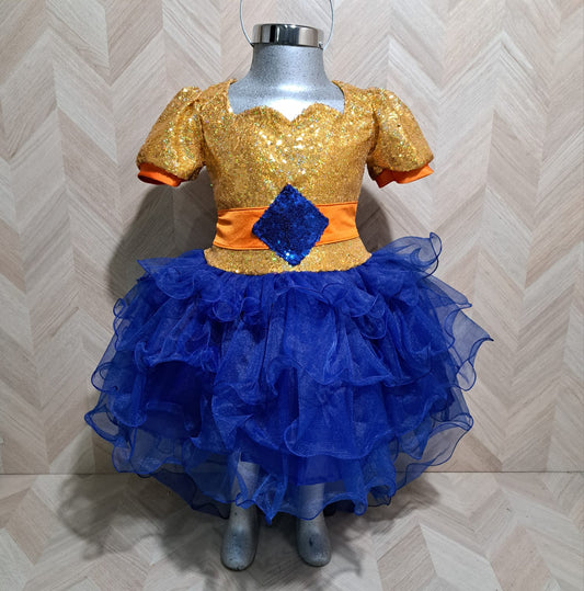 Cenicienta Vestidos Bely Princesa Dorado Azul