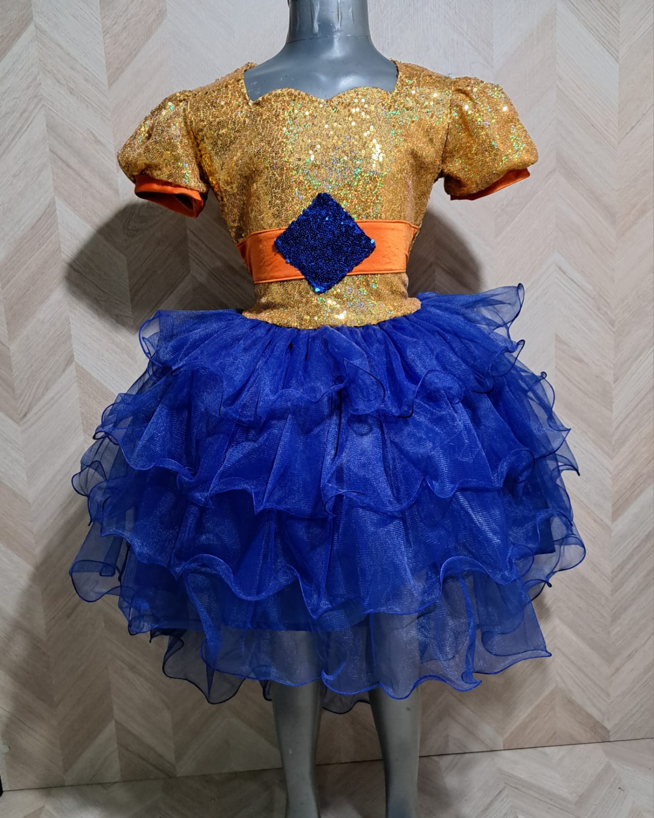 Cenicienta Vestidos Bely Princesa Dorado Azul