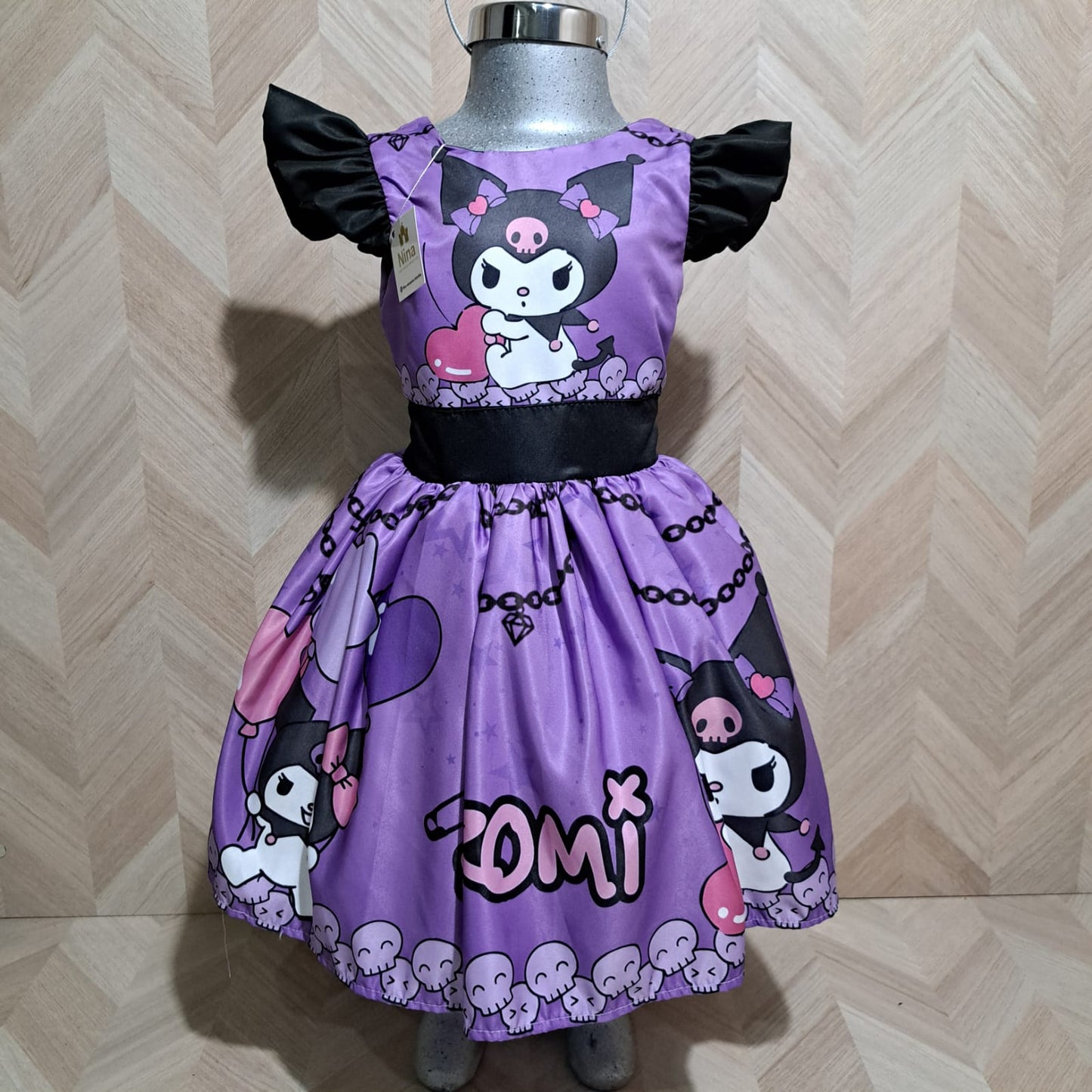 Niña Vestuarios Infantiles Vestido Kuromi Sublimado