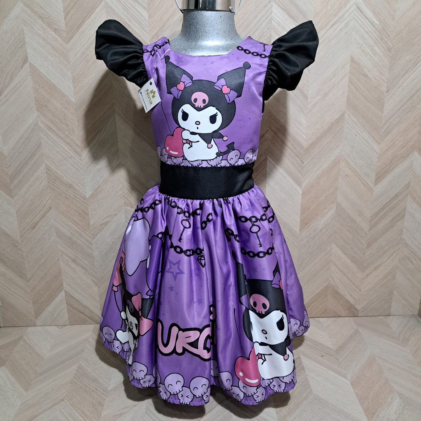 Niña Vestuarios Infantiles Vestido Kuromi Sublimado