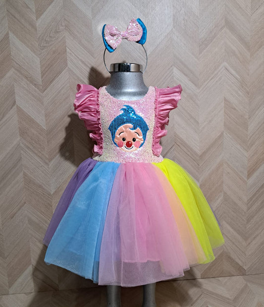 Niña Vestuarios Infantiles Vestido Plin Plin Gala Arcoiris