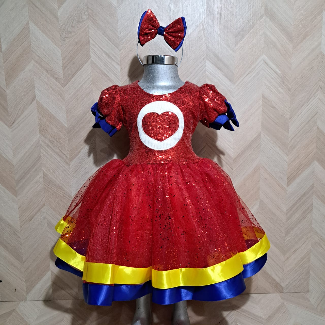 Niña Vestuarios Infantiles Vestido Plin Plin Gala Rojo