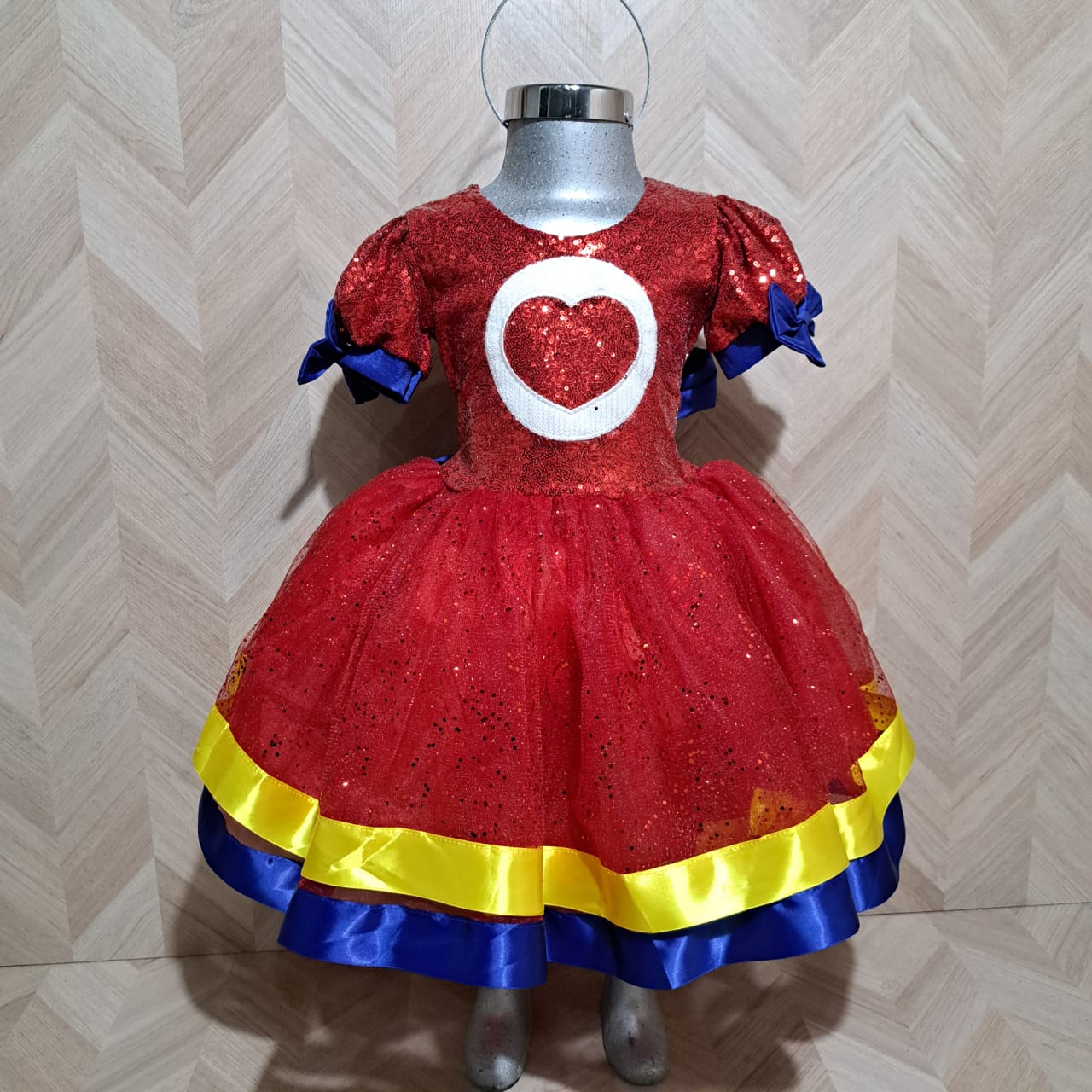 Cenicienta Vestido Plin Plin Rojo Lentejuela