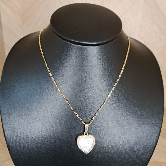 Mujer Moza Cadena Plata Corazon