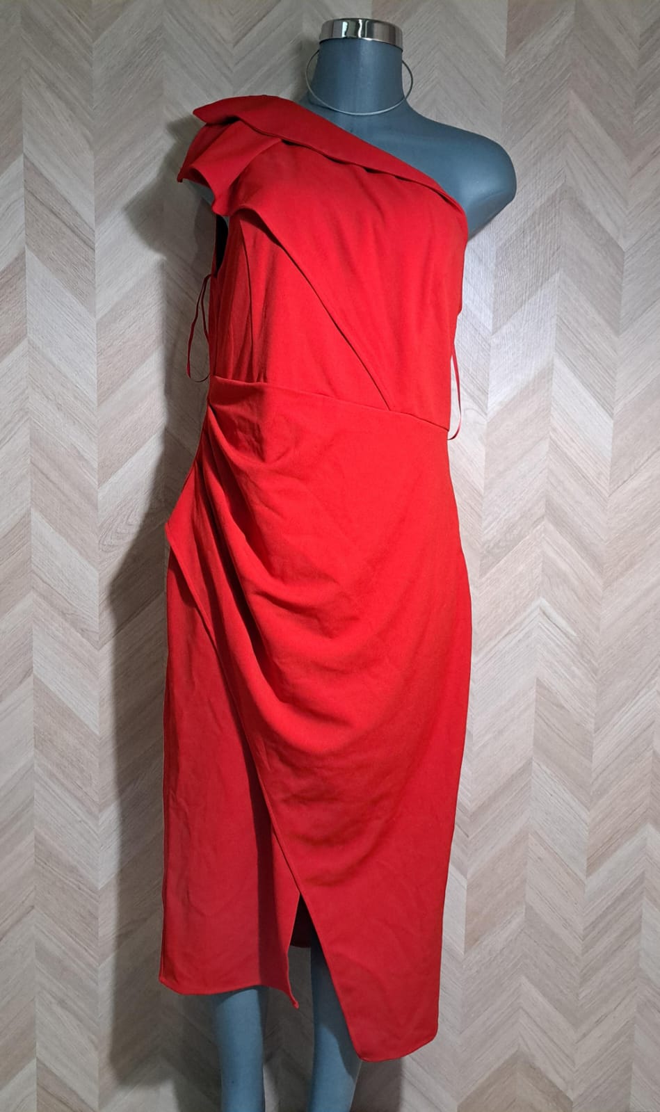 Productos Esther Rangel Vestido Una Manga Rojo