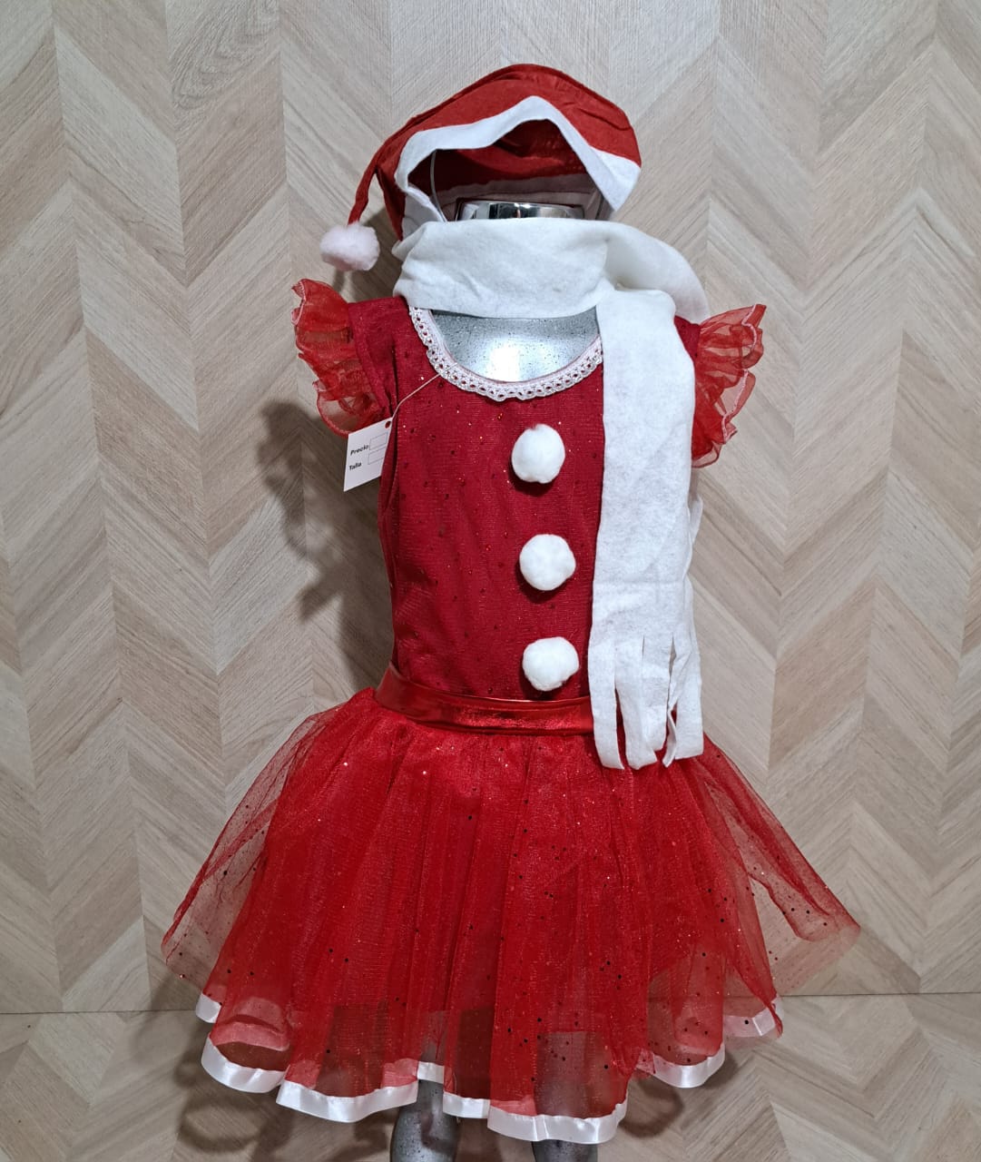 Niña Vestuarios Infantiles Vestidos Tul Santa Rojo