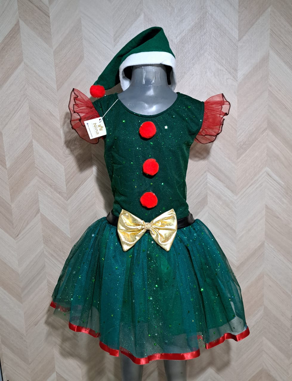 Niña Vestuarios Infantiles Vestidos Tul Verde Duende