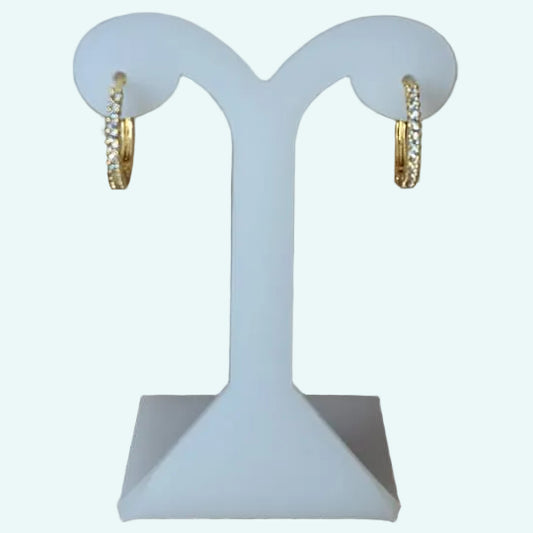 Mujer Moza Aretes Piedra Dorado