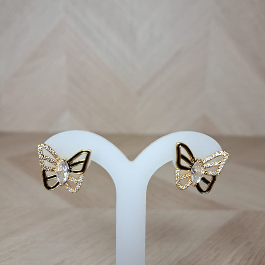 Mujer Moza Aretes Mariposa