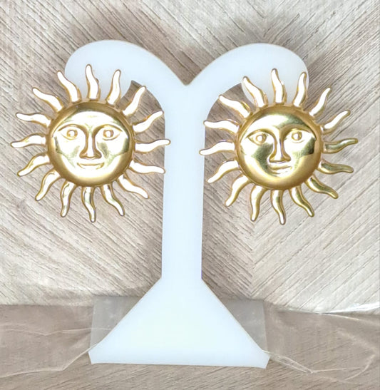 LaCasaDeLaPulsera Aretes Dorado Sol