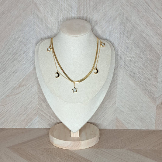 LaCasaDeLaPulsera Collar Corazones Estrellas