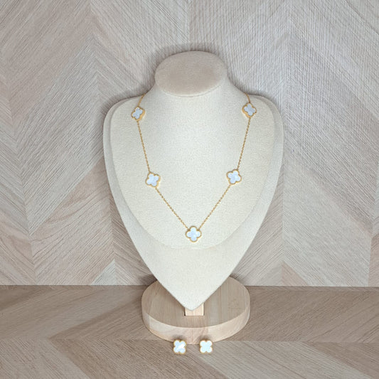 LaCasaDeLaPulsera Kit Aretes Collar Trebol