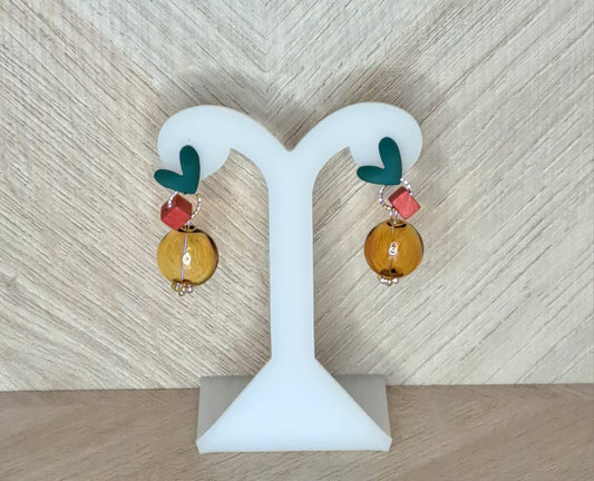 LaCasaDeLaPulsera Aretes Mandarinas Trasparentes