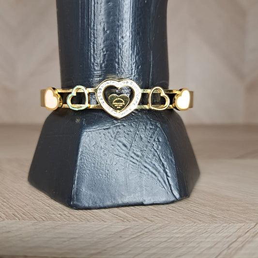 Mujer Moza Brazalete Dorado Ty Corazon