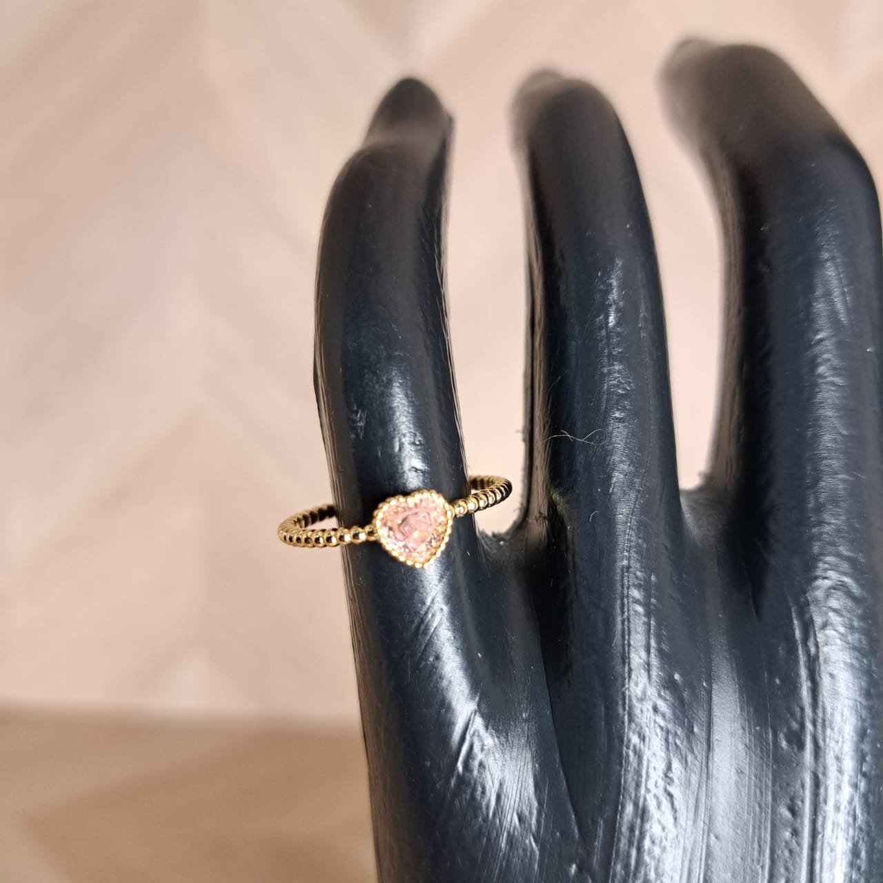 Mujer Moza Anillos Corazon Colores