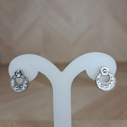 Joyeria Nice Aretes Plateados Piedras
