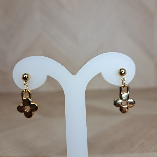Joyeria Nice Aretes Dorados Flor