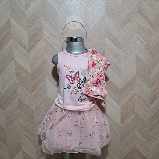 Panditastyle Traje Mariposa Rosa 3Pzas