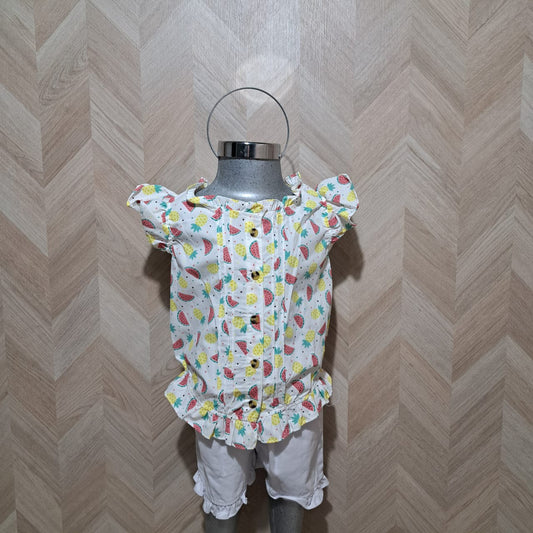 Panditastyle Traje Sandia Piña Blanco 2Pzas