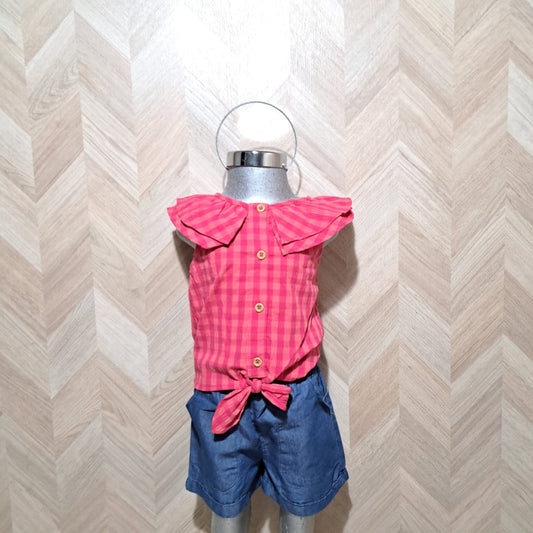 Panditastyle Traje Mezclilla Rosa 2Pzas