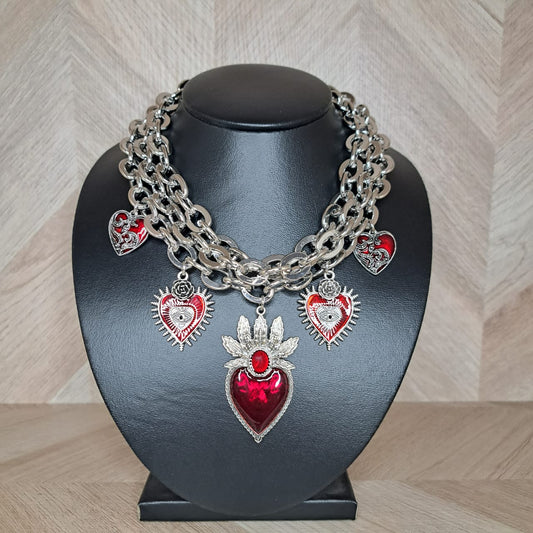 LaCasaDeLaPulsera Collar Sagrado Corazon Plata