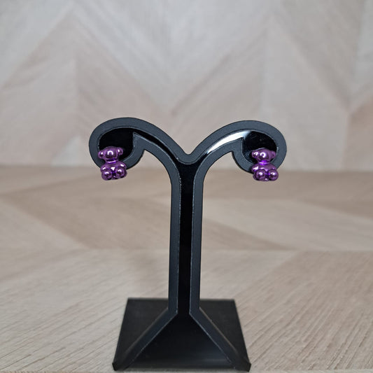 LaCasaDeLaPulsera Aretes Morados Osos