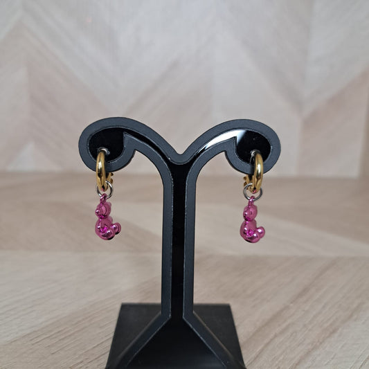 LaCasaDeLaPulsera Aretes Osos Rosas