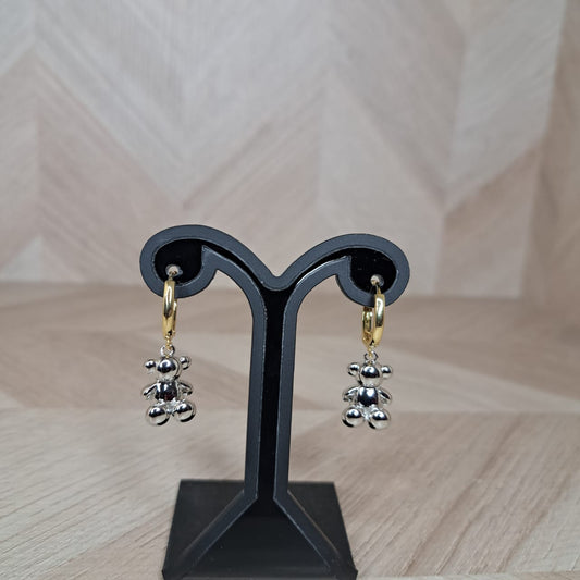 LaCasaDeLaPulsera Aretes Osos Plata