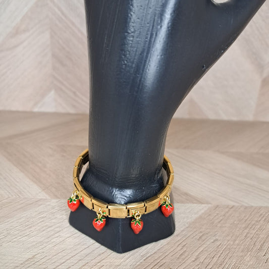 LaCasaDeLaPulsera Pulsera Italiana Fresas Colgantes