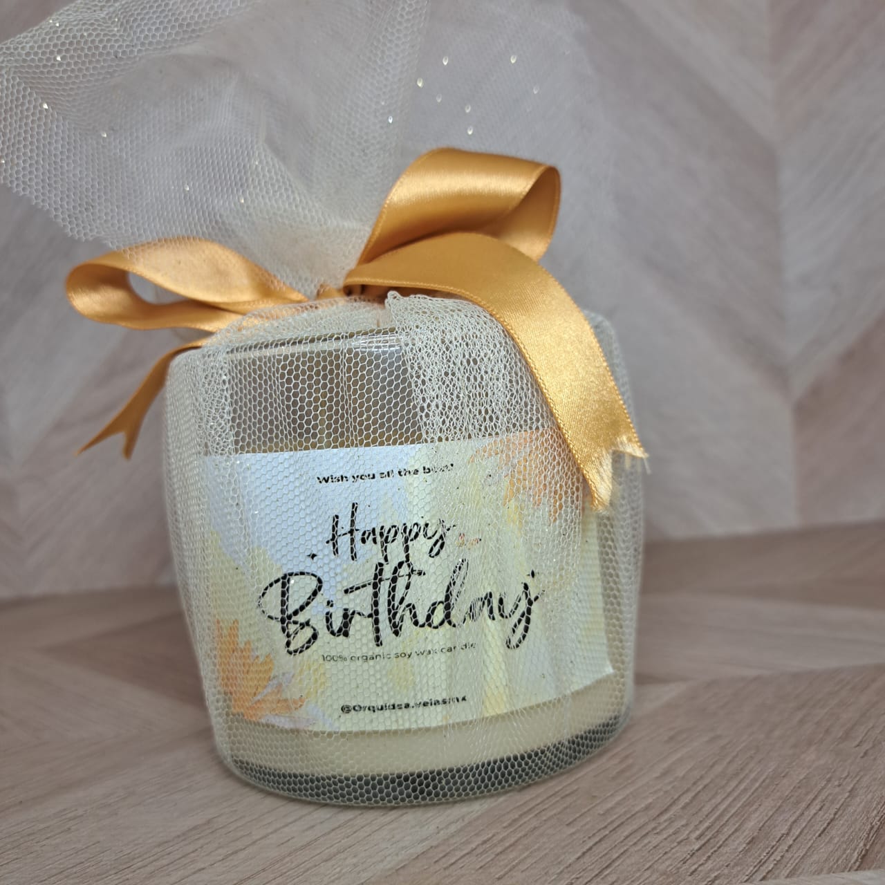 Velas Orquidea Vela Vaso Feliz Cumpleaños