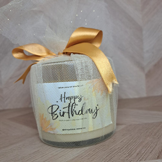 Velas Orquidea Vela Vaso Feliz Cumpleaños