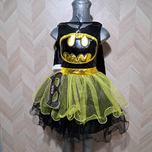 Niña Vestuarios Infantiles Vestido Bchica Lentejuela Negro Amarillo