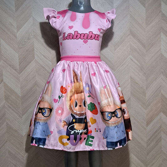 Cenicienta Vestido Labubu Rosa