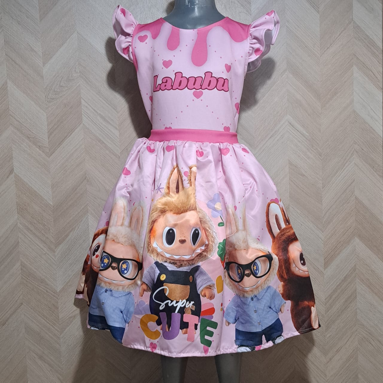 Cenicienta Vestido Labubu Rosa