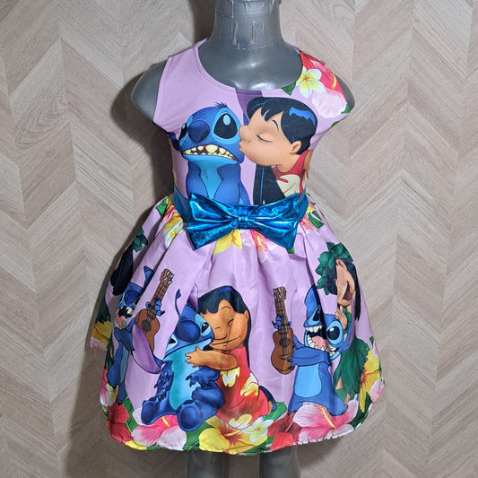 Creativos Kids Vestido LStich Moño Azul