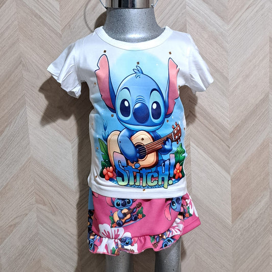 Creativos Kids Conjunto Falda Short Blusa Stich