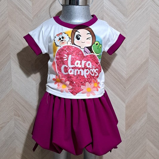 Creativos Kids Conjunto Falda Globo Morado blusa