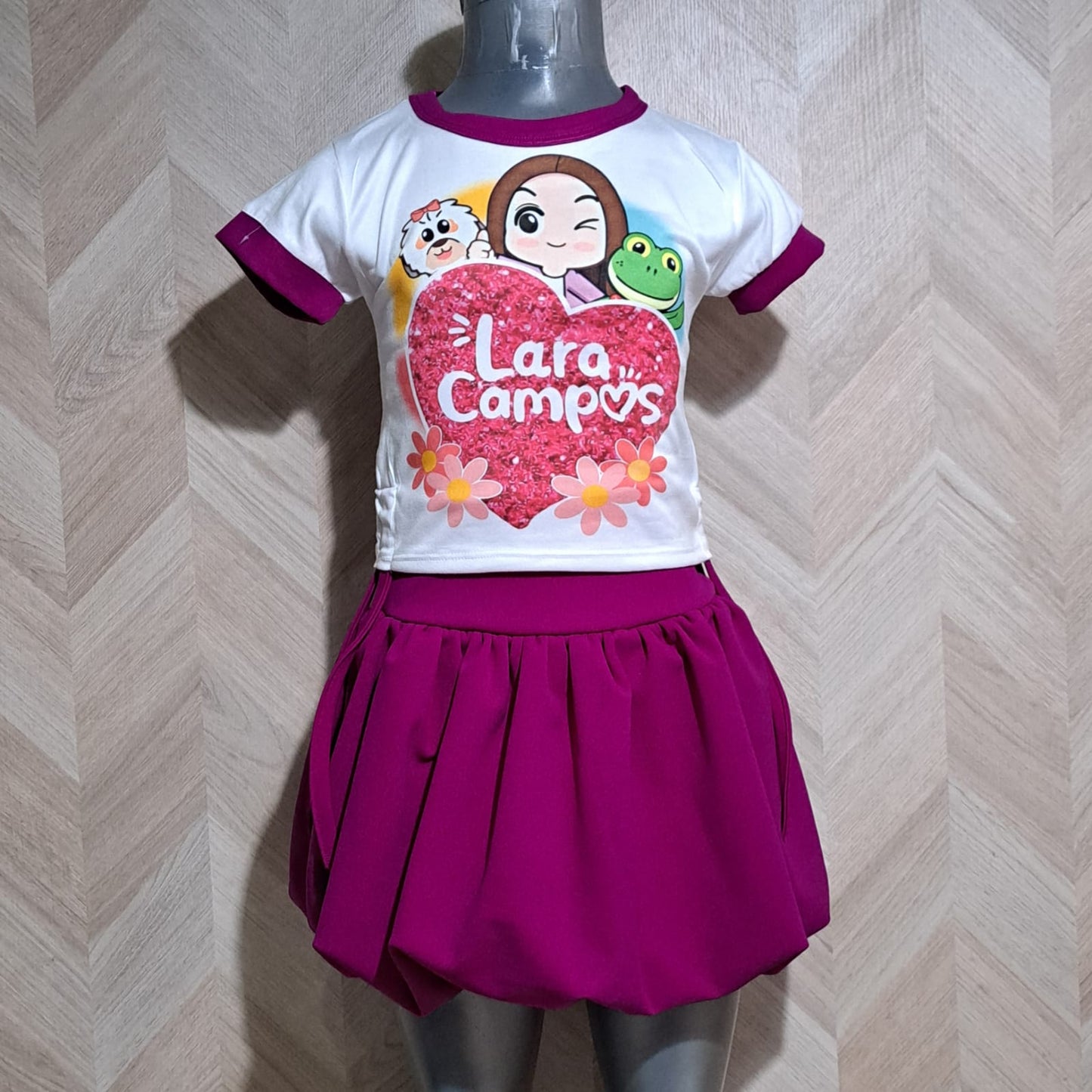 Creativos Kids Conjunto Falda Globo Morado blusa