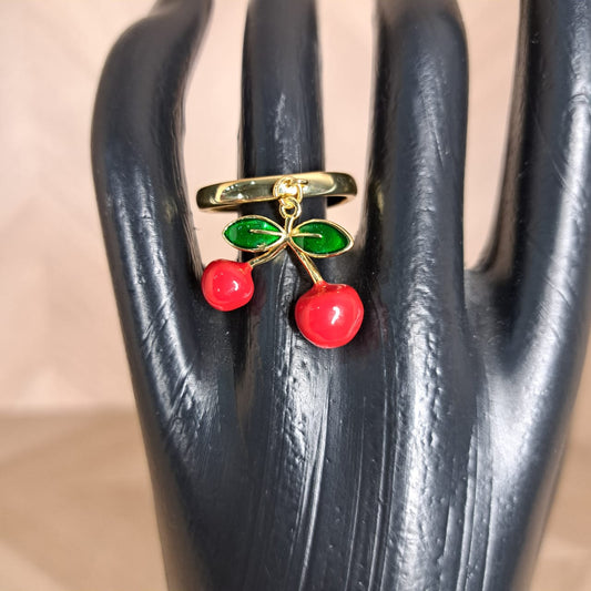Mujer Moza Anillo Cereza
