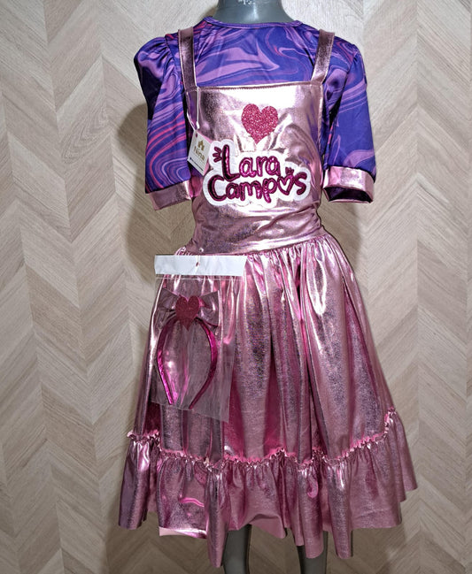 Niña Vestuarios Infantiles Vestido LCampos Dia Corazon Morado