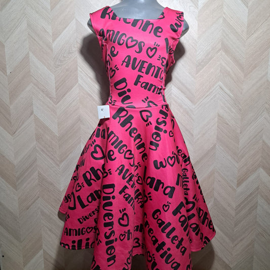 Niña Vestuarios Infantiles Vestido LCampos Letras Fiusha