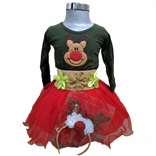 NVI Vestidos Reno Bebe Verde Rojo