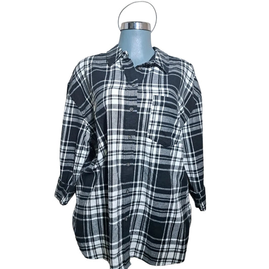 Productos Esther Rangel Camisa Franela Cuadro Blanco Negro