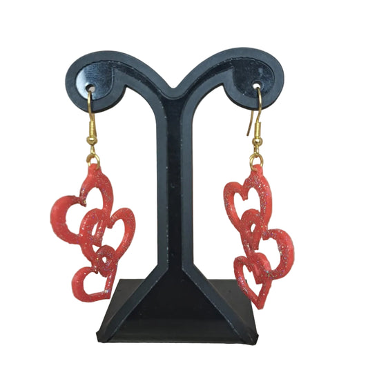 Smokey Design MTY Aretes Corazon Rojo